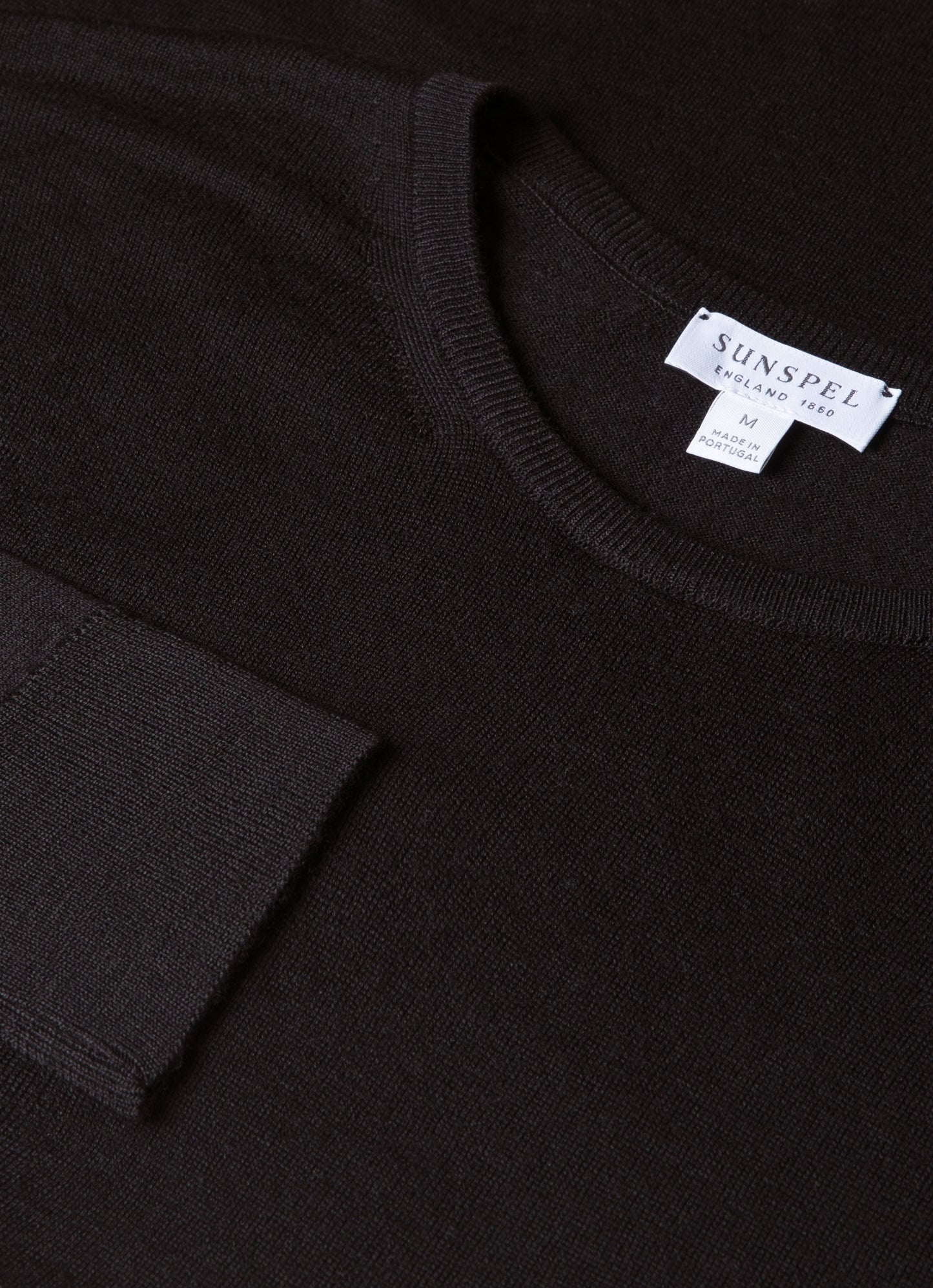 Mens Fine Merino Wool Jumper Black Mjum8058