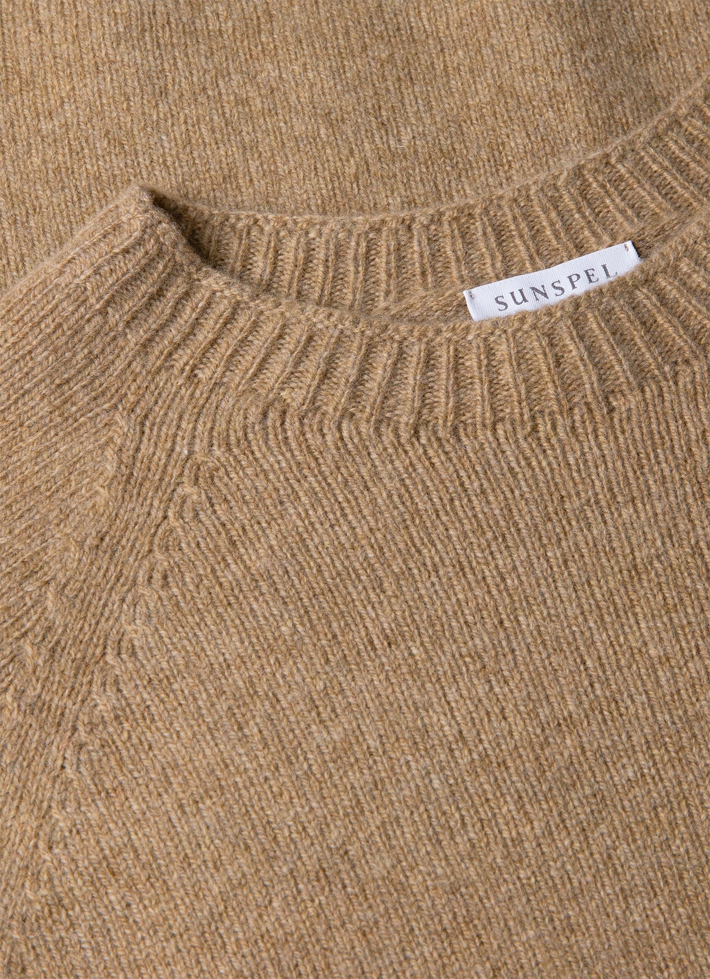 Mens Lambswool Crew Neck Jumper In Sandstone Mjum8066 Brfc