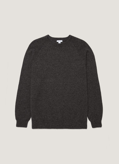 Mens Lambswool Crew Neck Jumper In Dark Green Twist Mjum8066 Gnip