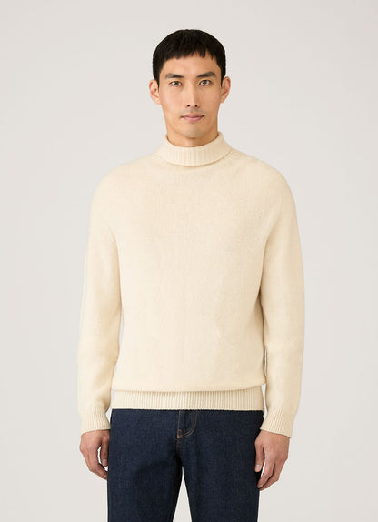 Men S Roll Neck Sweater In Ecru