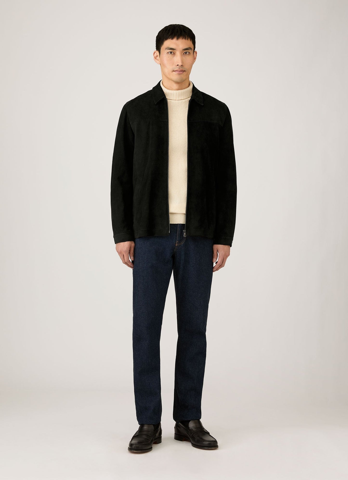Men S Roll Neck Sweater In Ecru