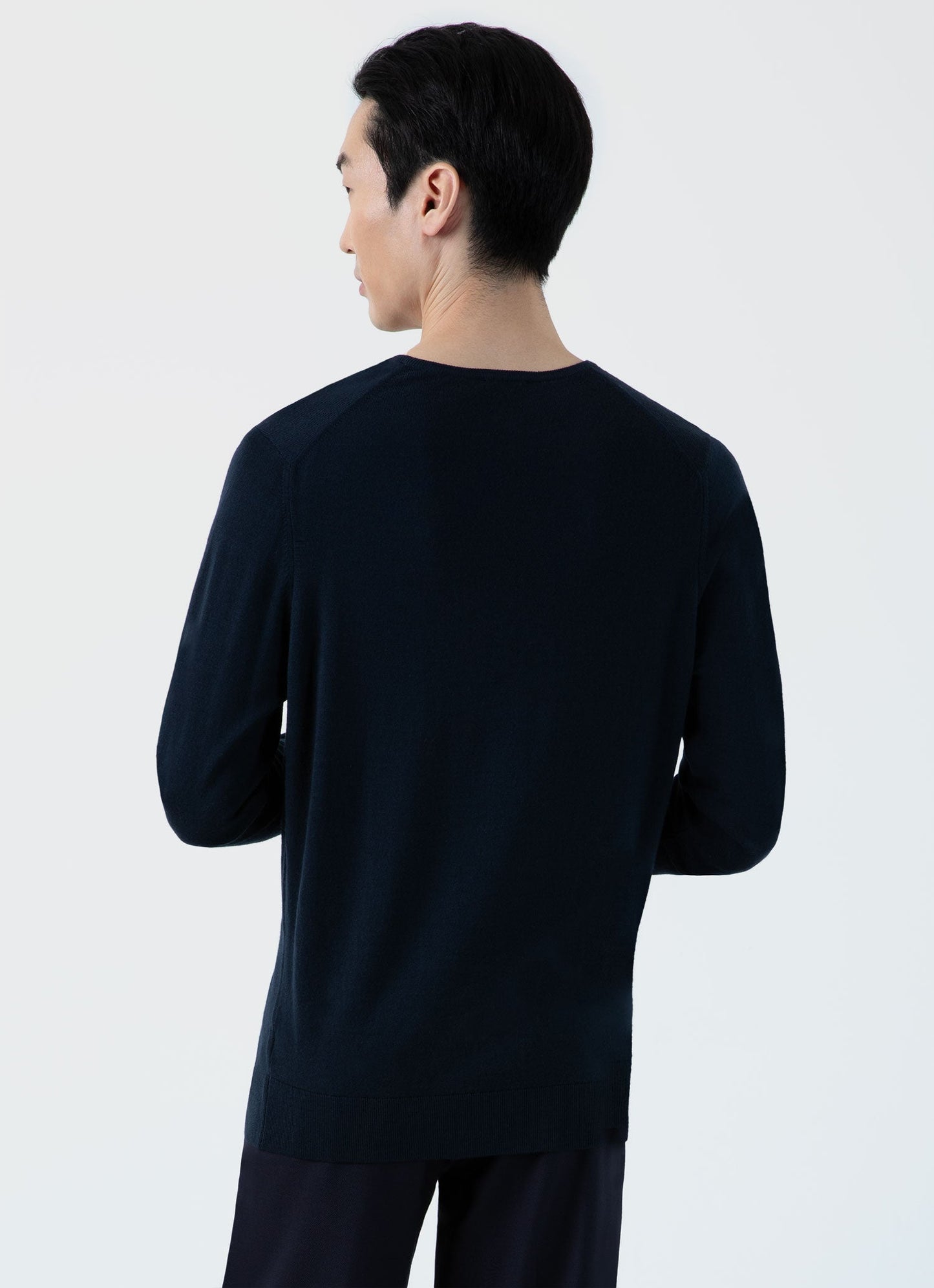 Merino V Neck Jumper Light Navy