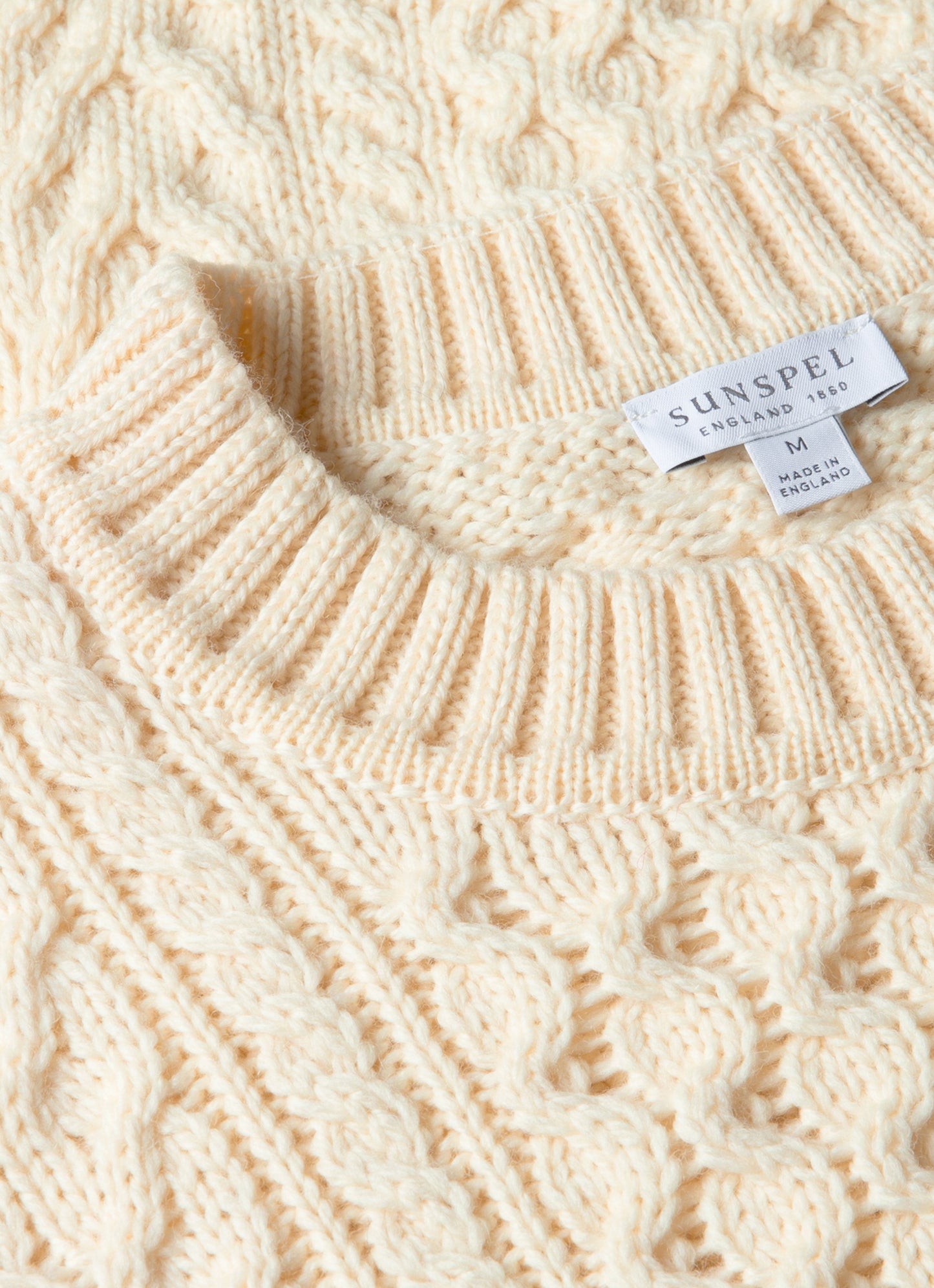 Mens Cable Knit Jumper In Ecru Mjum8286 Whcr