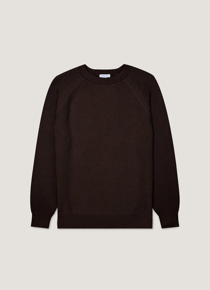 Mens Ribbed Jumper In Truffle Mjum8288 Brgd