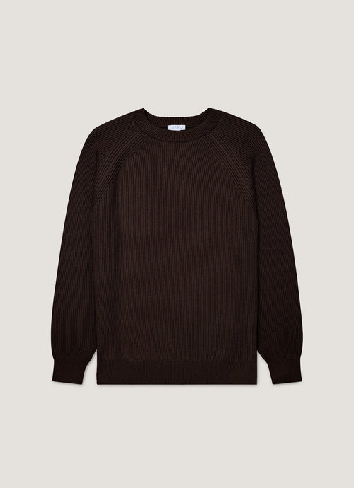 Mens Ribbed Jumper In Truffle Mjum8288 Brgd