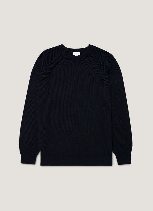 Mens Ribbed Jumper In Navy Mjum8288 Buaa