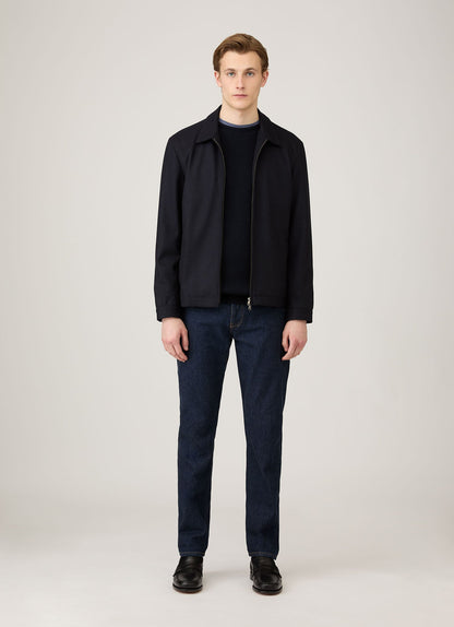 Mens Ribbed Jumper In Navy Mjum8288 Buaa