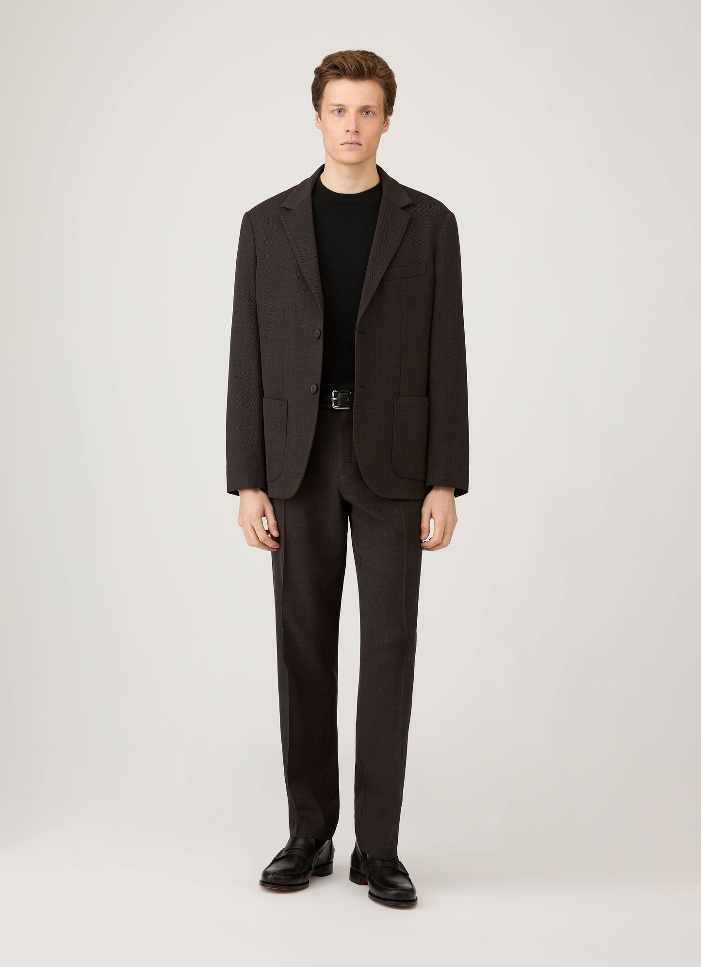 Mens Cashmere Crew Neck Jumper In Black Mjum8291 Bkaa