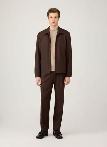 Mens Cashmere Crew Neck Jumper In Oatmeal Melange Mjum8291 Whao