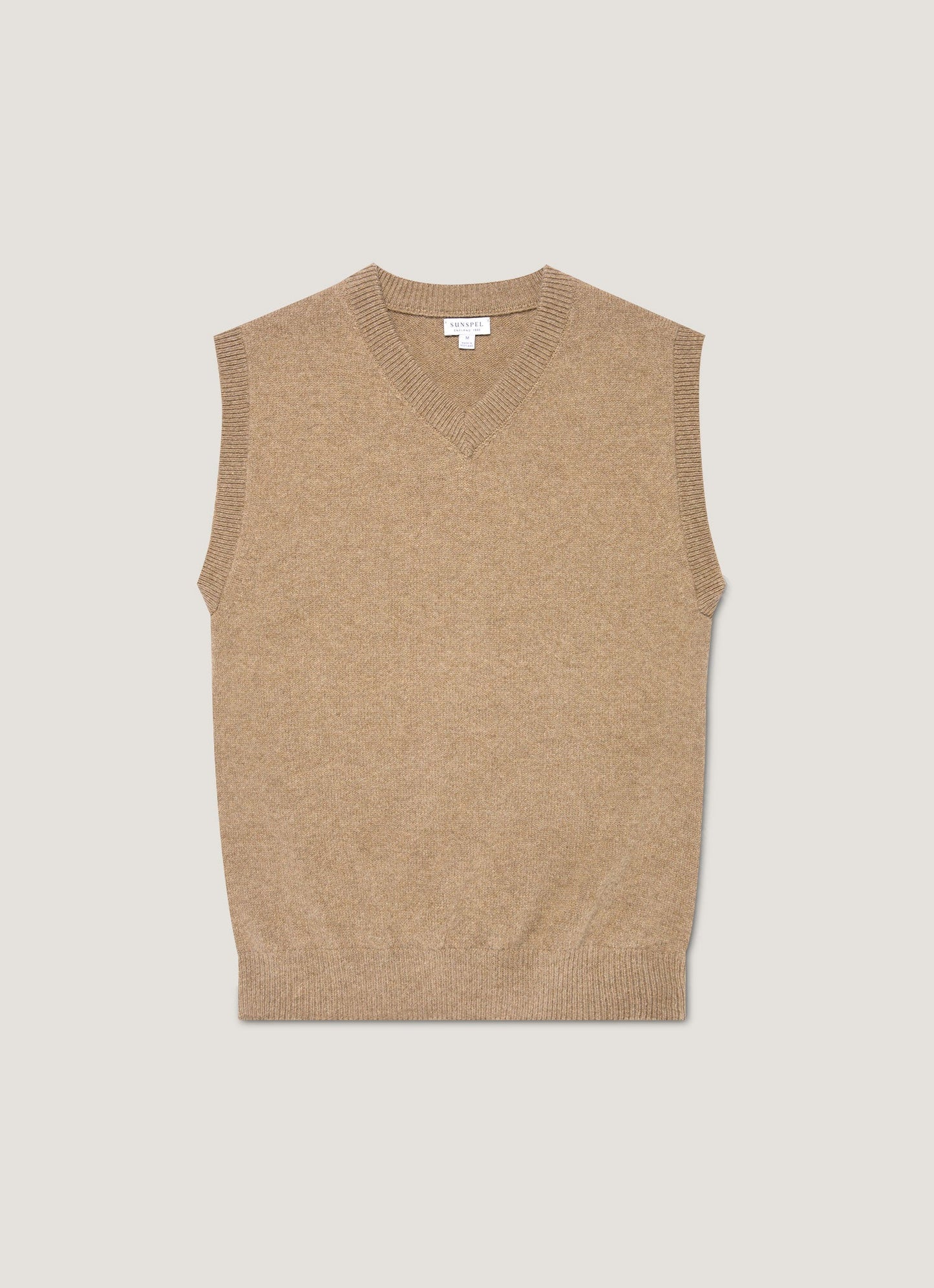 Mens Lambswool Vest In Sandstone Mjum8295 Brfc