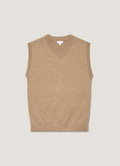 Mens Lambswool Vest In Sandstone Mjum8295 Brfc