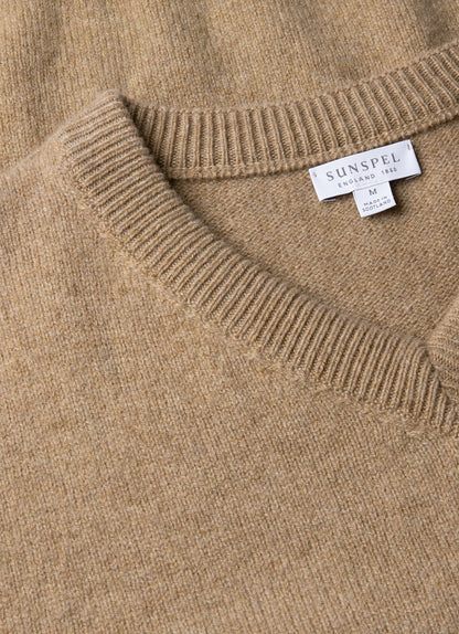 Mens Lambswool Vest In Sandstone Mjum8295 Brfc