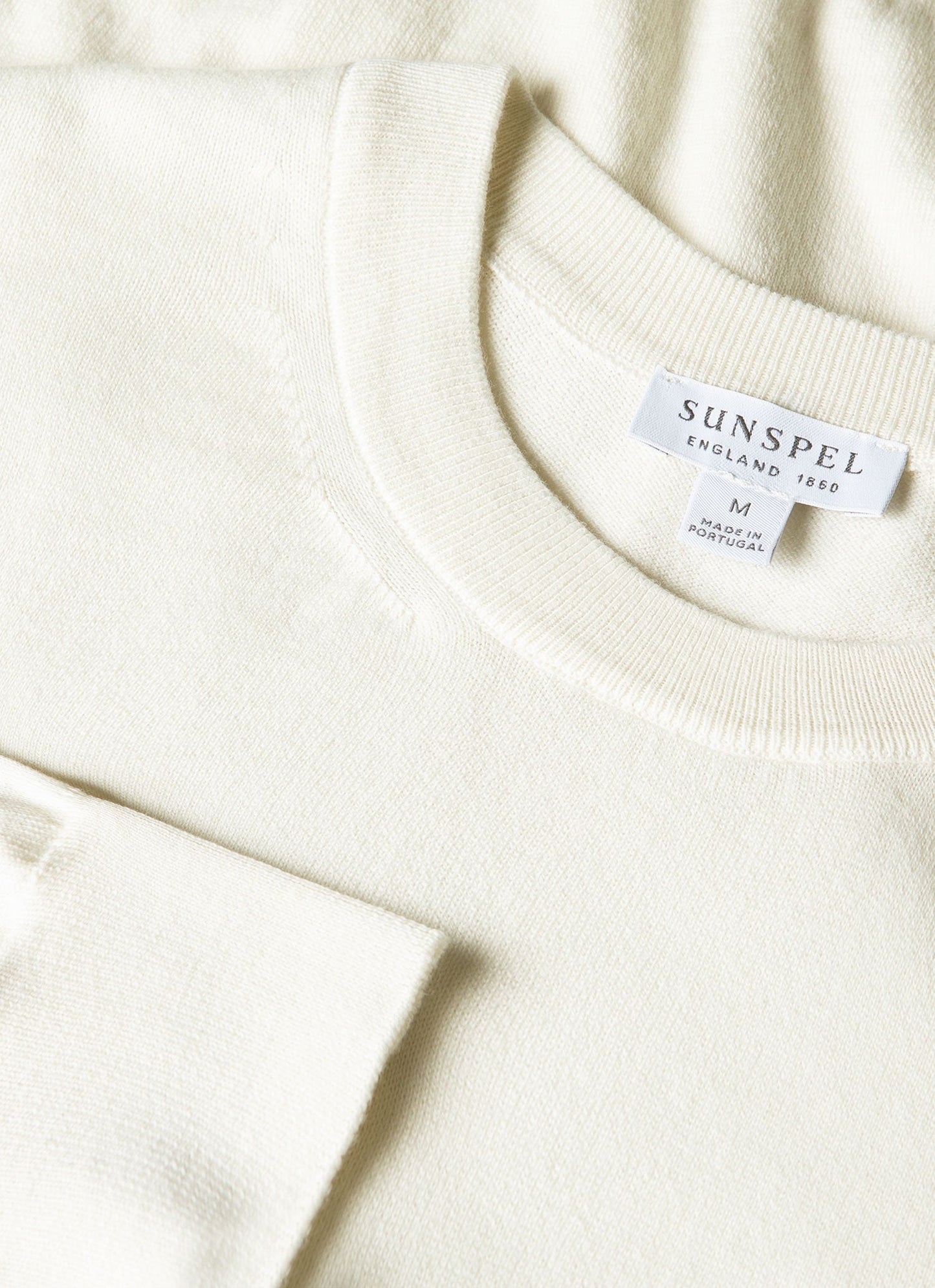 Mens Lightweight Cotton Jumper In Ecru Mjum8314 Whcr