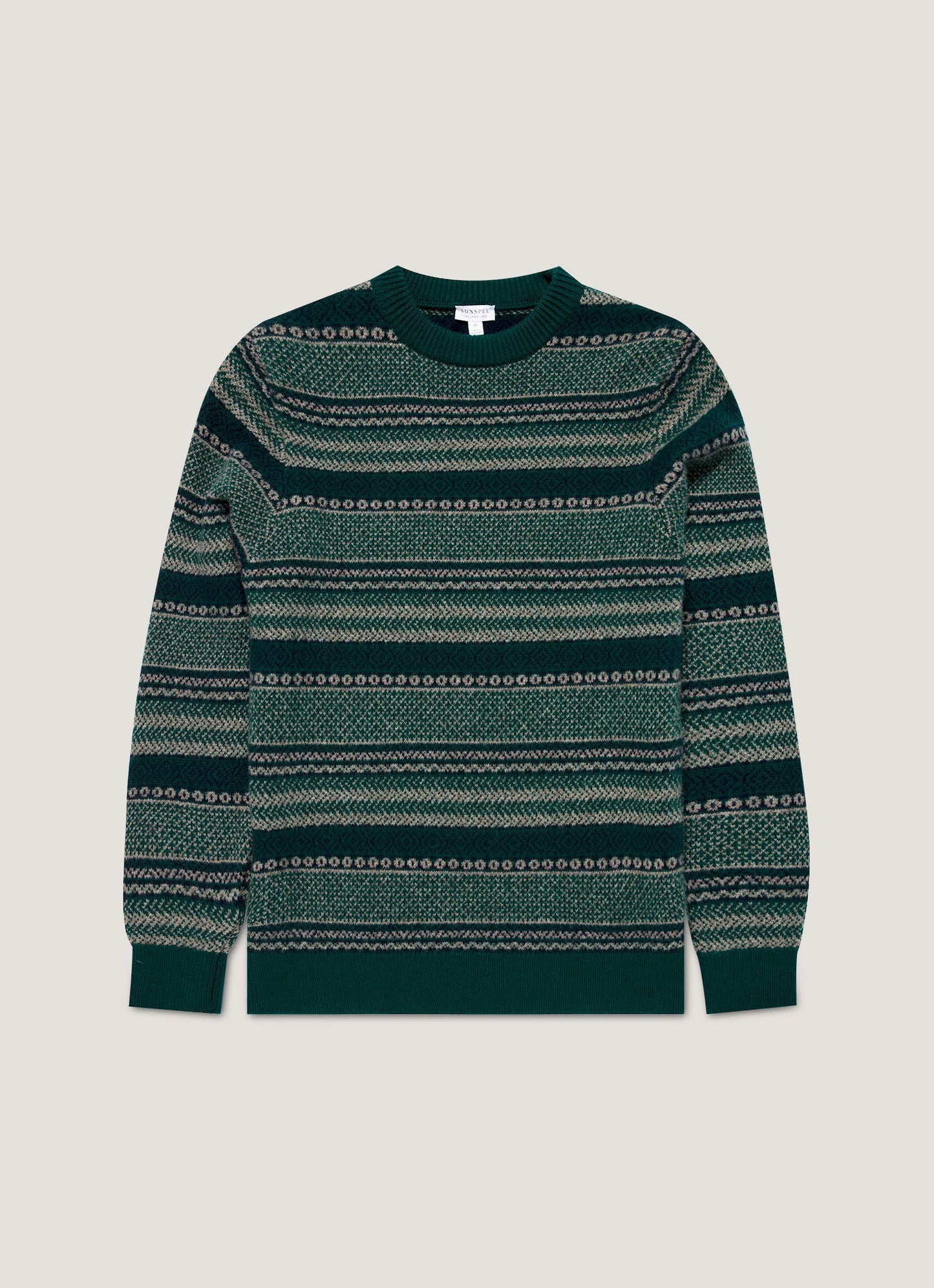 Mens Lambswool Fair Islejumper In Holly Green Mjum8321 Gnjp