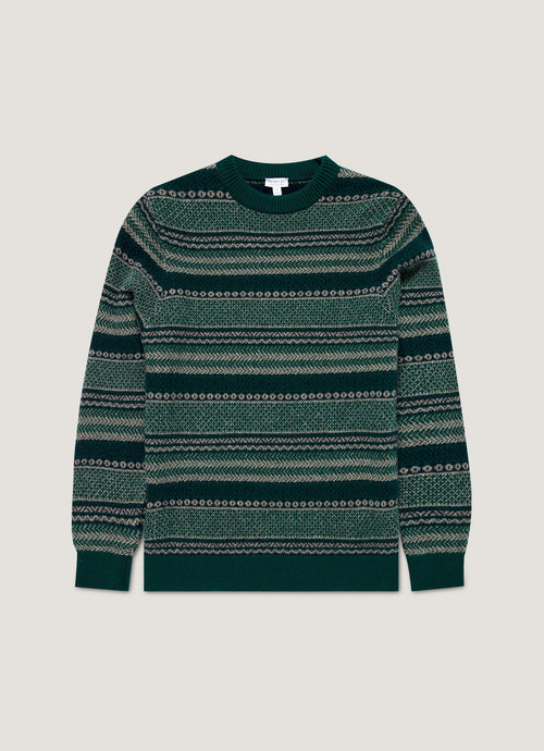 Mens Lambswool Fair Islejumper In Holly Green Mjum8321 Gnjp