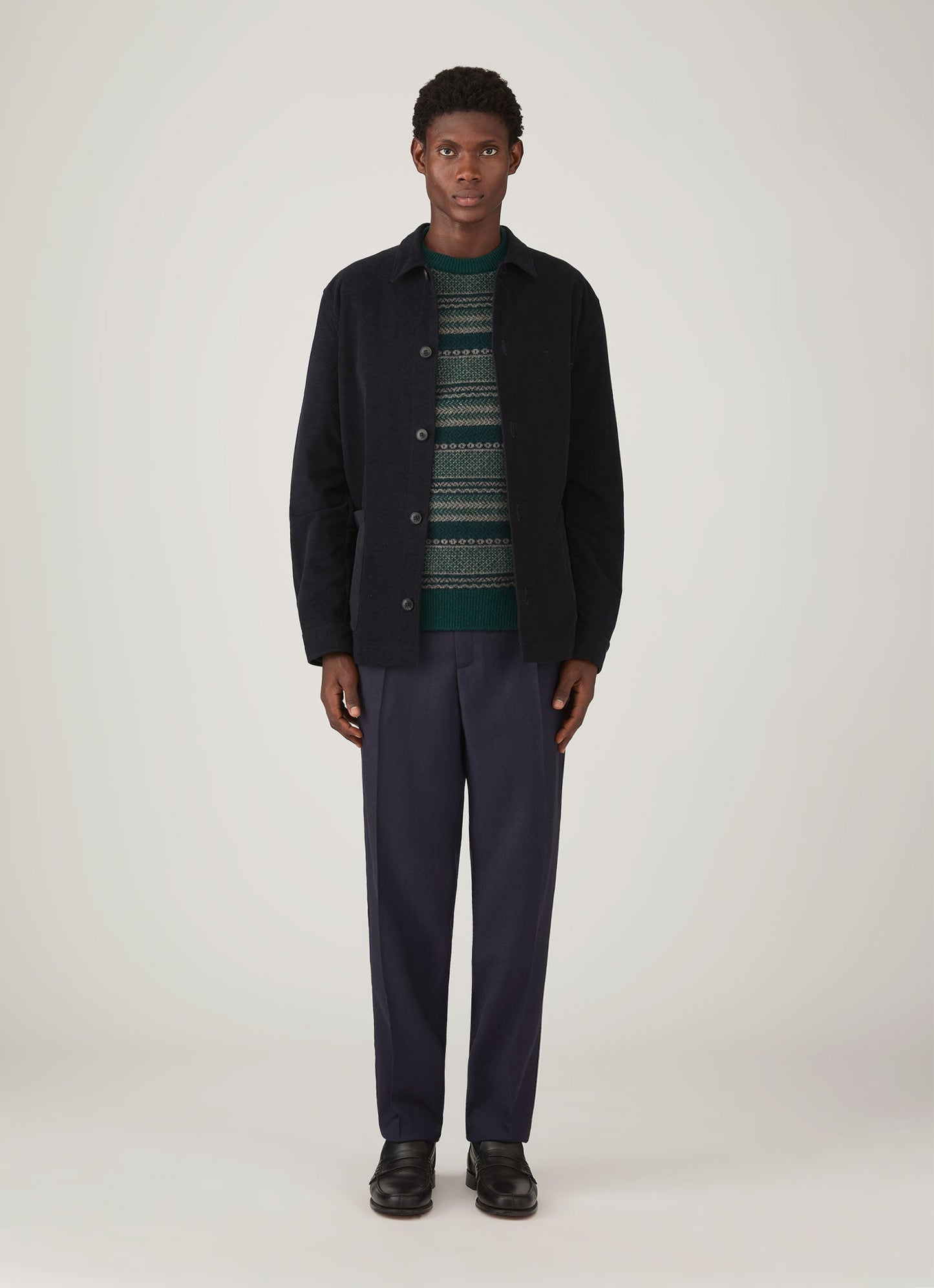 Mens Lambswool Fair Islejumper In Holly Green Mjum8321 Gnjp
