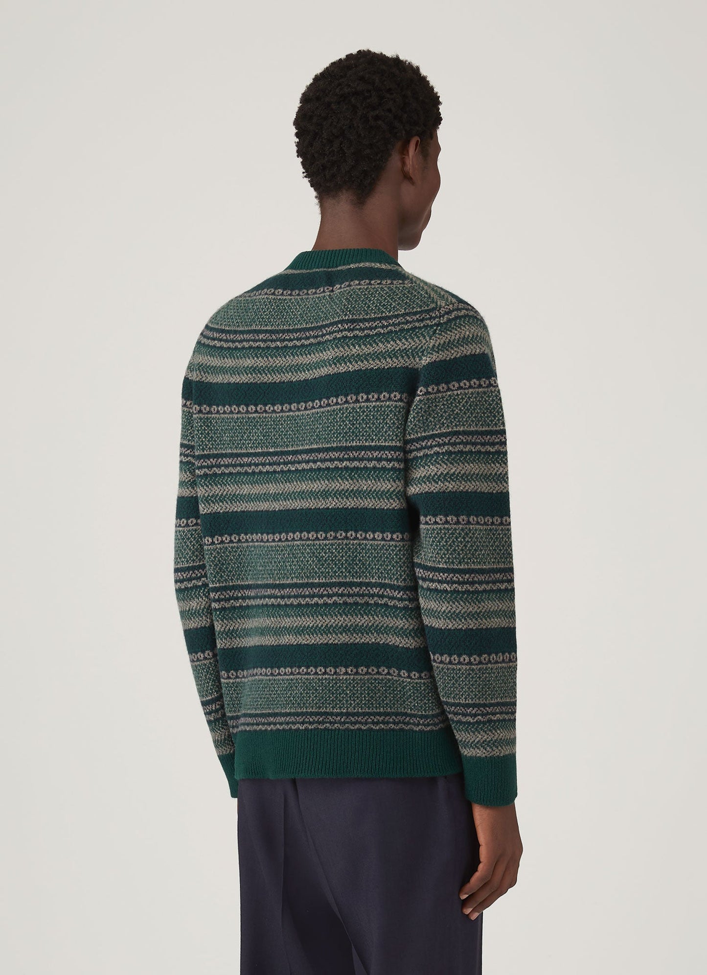Mens Lambswool Fair Islejumper In Holly Green Mjum8321 Gnjp