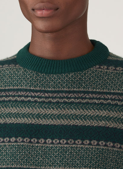 Mens Lambswool Fair Islejumper In Holly Green Mjum8321 Gnjp
