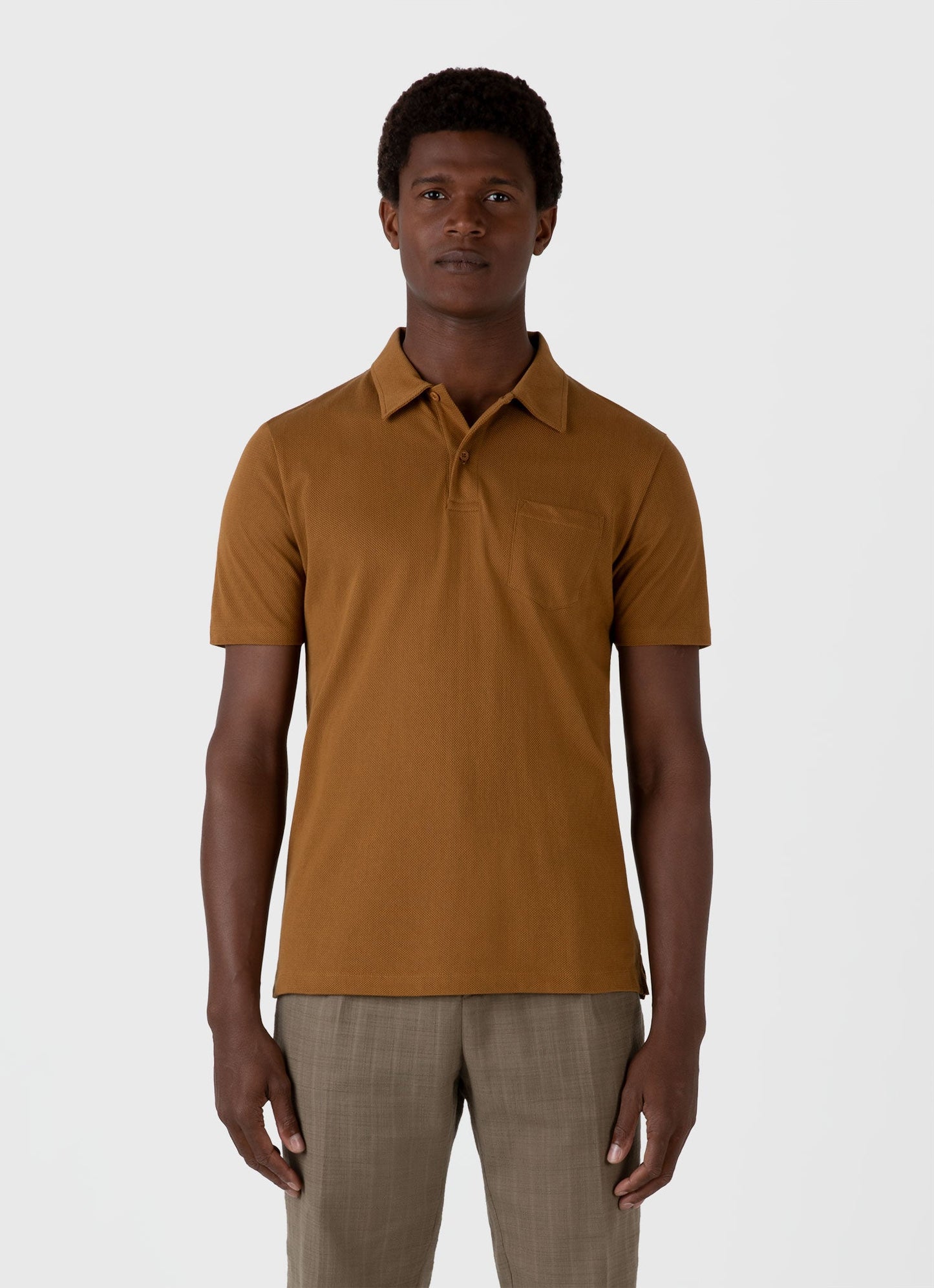 Mens Riviera Polo Shirt In Golden Brown Mpol1026 Brfo