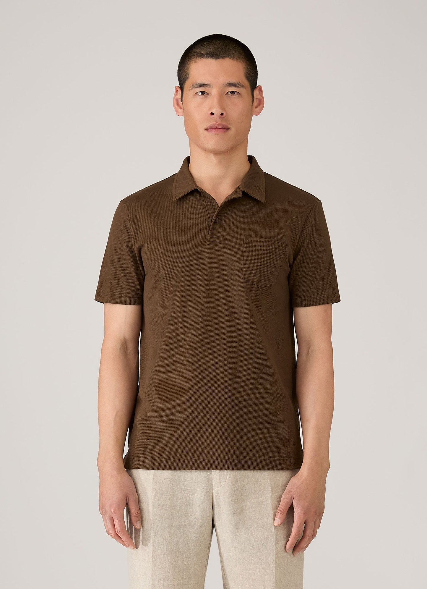 Mens Riviera Polo Shirt In Dark Walnut Mpol1026 Brgw