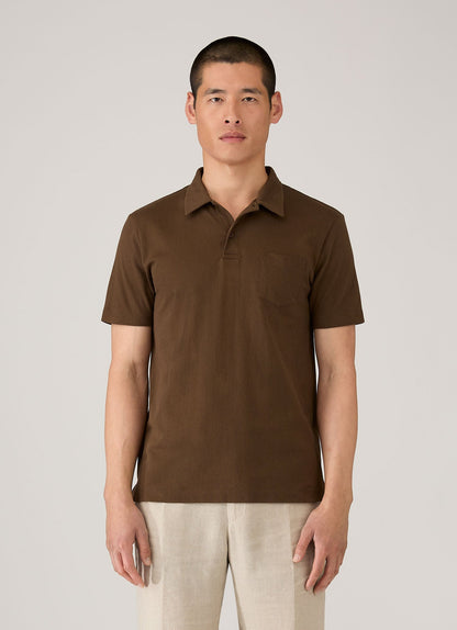Mens Riviera Polo Shirt In Dark Walnut Mpol1026 Brgw