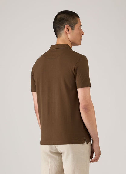Mens Riviera Polo Shirt In Dark Walnut Mpol1026 Brgw