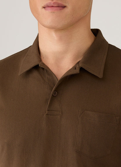 Mens Riviera Polo Shirt In Dark Walnut Mpol1026 Brgw