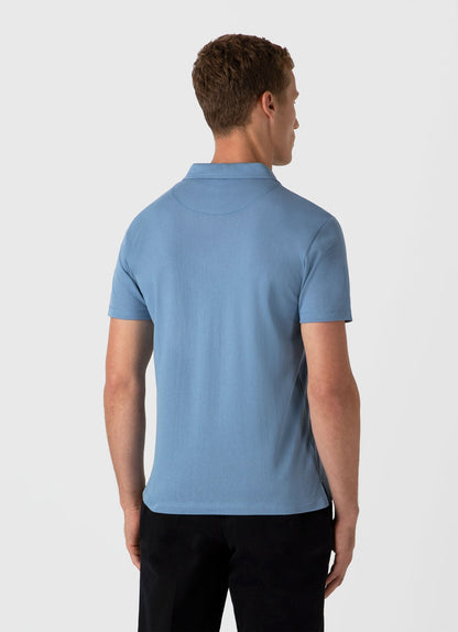 Mens Riviera Polo Shirt In Como Blue Mpol1026 Buvp
