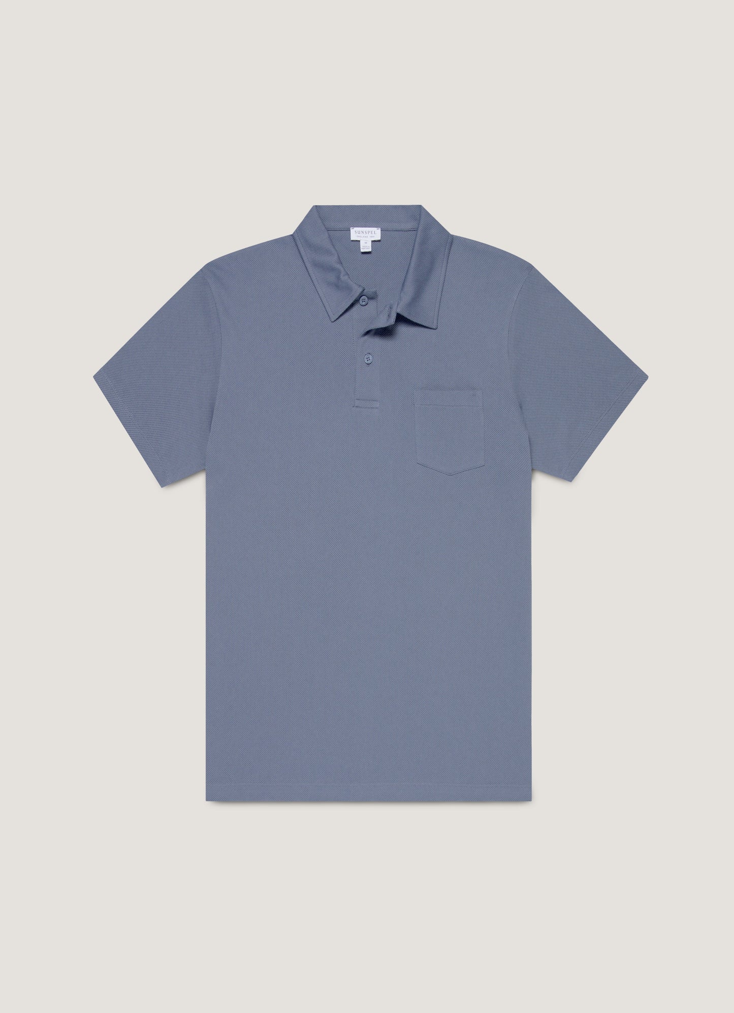 Mens Riviera Polo Shirt In Selvedge Blue Mpol1026 Buwf