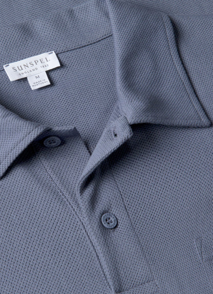 Mens Riviera Polo Shirt In Selvedge Blue Mpol1026 Buwf