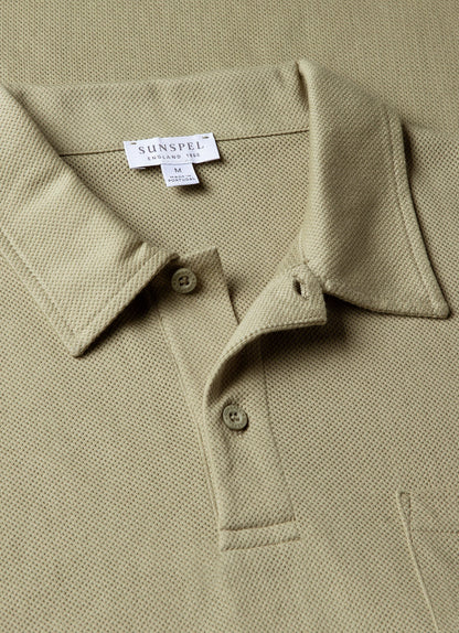 Mens Riviera Polo Shirt In Pale Khaki Mpol1026 Gngz