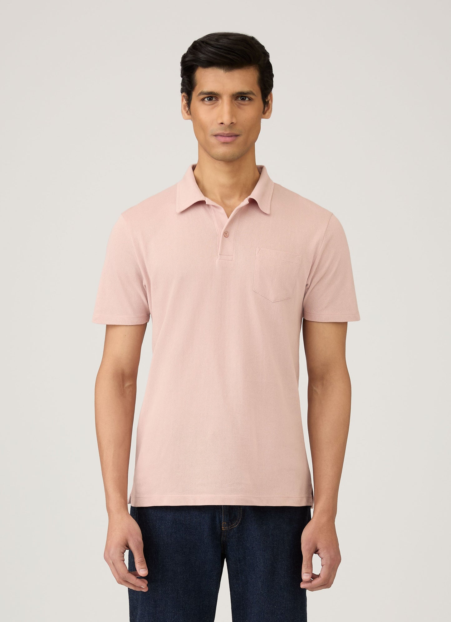 Mens Riviera Polo Shirt In Pale Pink Mpol1026 Pkbj