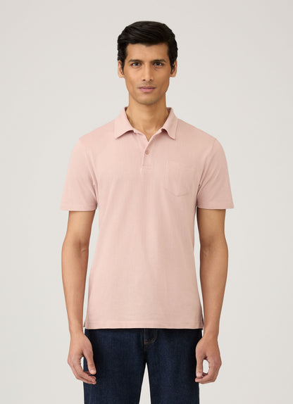 Mens Riviera Polo Shirt In Pale Pink Mpol1026 Pkbj
