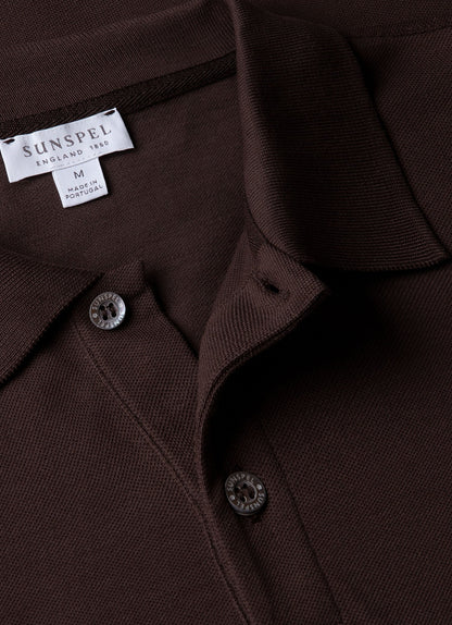Mens Pique Polo Shirt In Dark Chocolate Mpol1028 Brgs