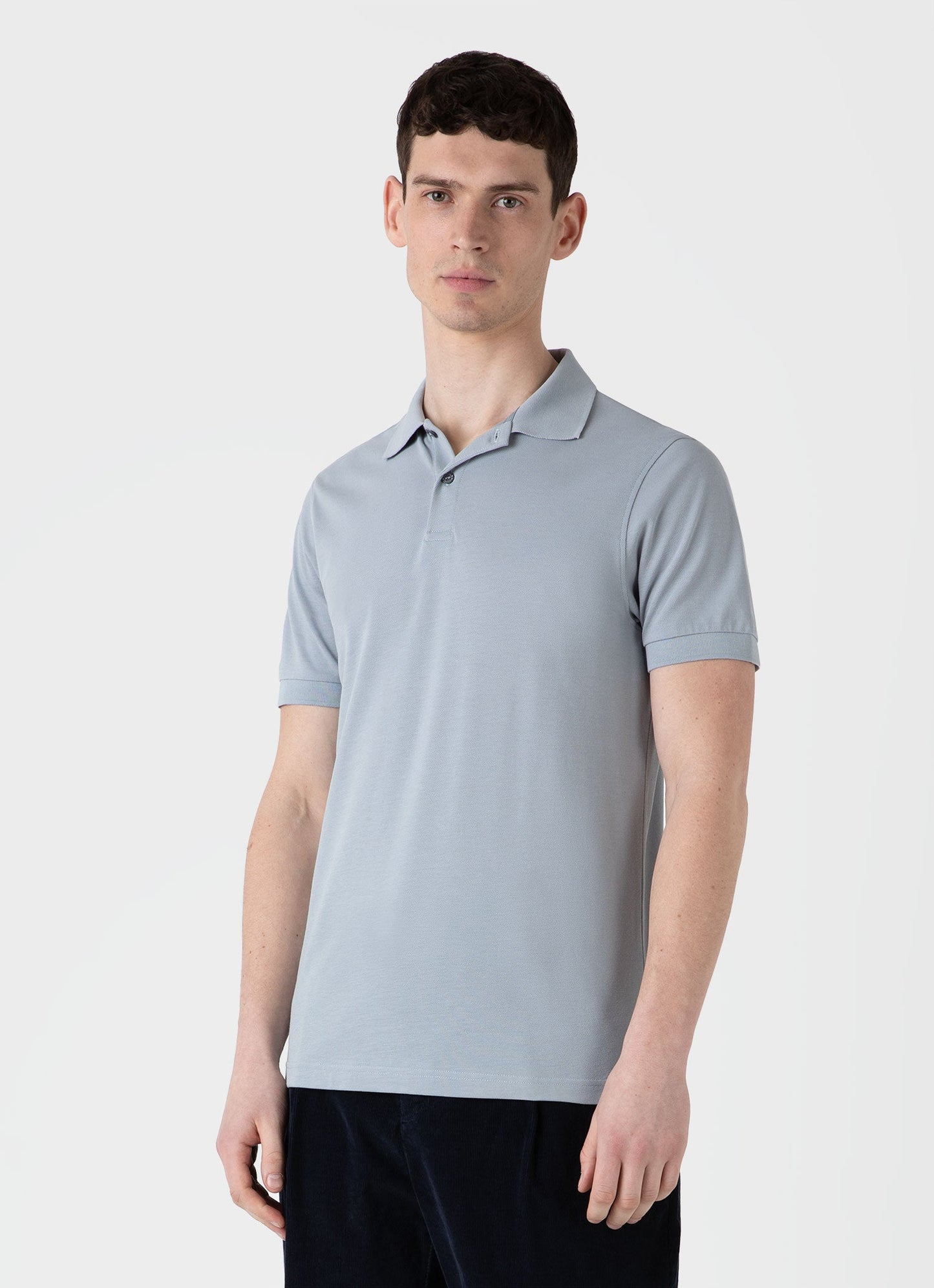 Mens Pique Polo Shirt In Smoke Blue Mpol1028 Buvc