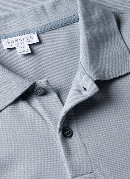 Mens Pique Polo Shirt In Smoke Blue Mpol1028 Buvc