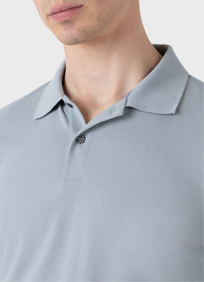 Mens Pique Polo Shirt In Smoke Blue Mpol1028 Buvc