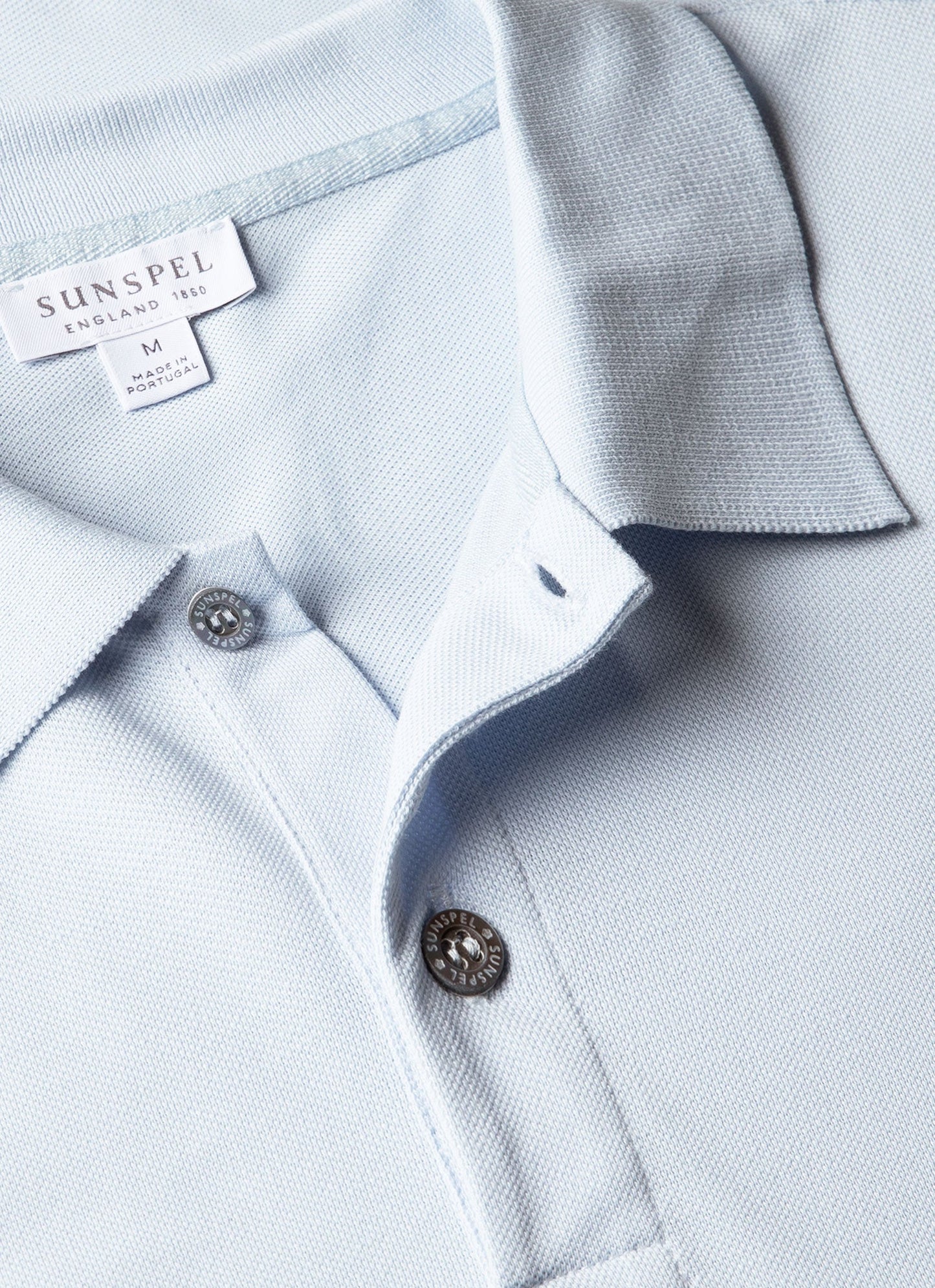 Men's Piqué Polo Shirt in Pastel Blue