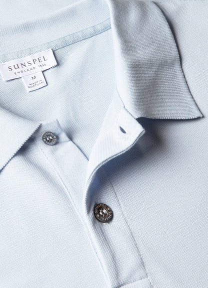 Men's Piqué Polo Shirt in Pastel Blue