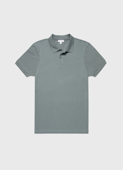 Mens Pique Polo Shirt In Smoke Green Mpol1028 Gnhp