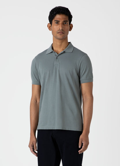 Mens Pique Polo Shirt In Smoke Green Mpol1028 Gnhp