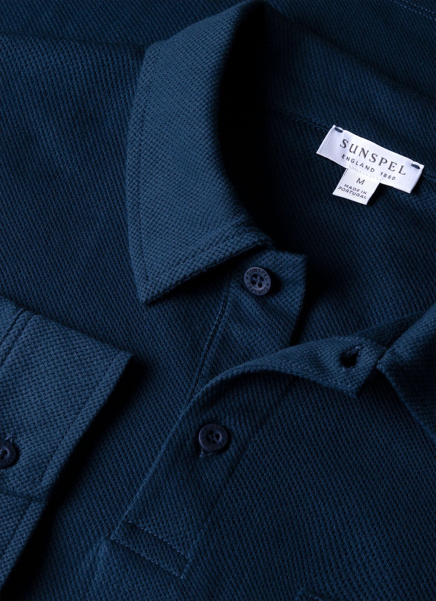 Mens Long Sleeve Riviera Polo Shirt In Naval Blue Mpol1031 Buvm