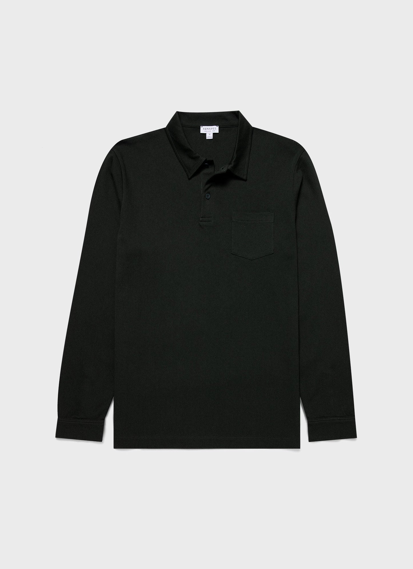 Mens Long Sleeve Riviera Polo Shirt In Holly Green Mpol1031 Gnhx