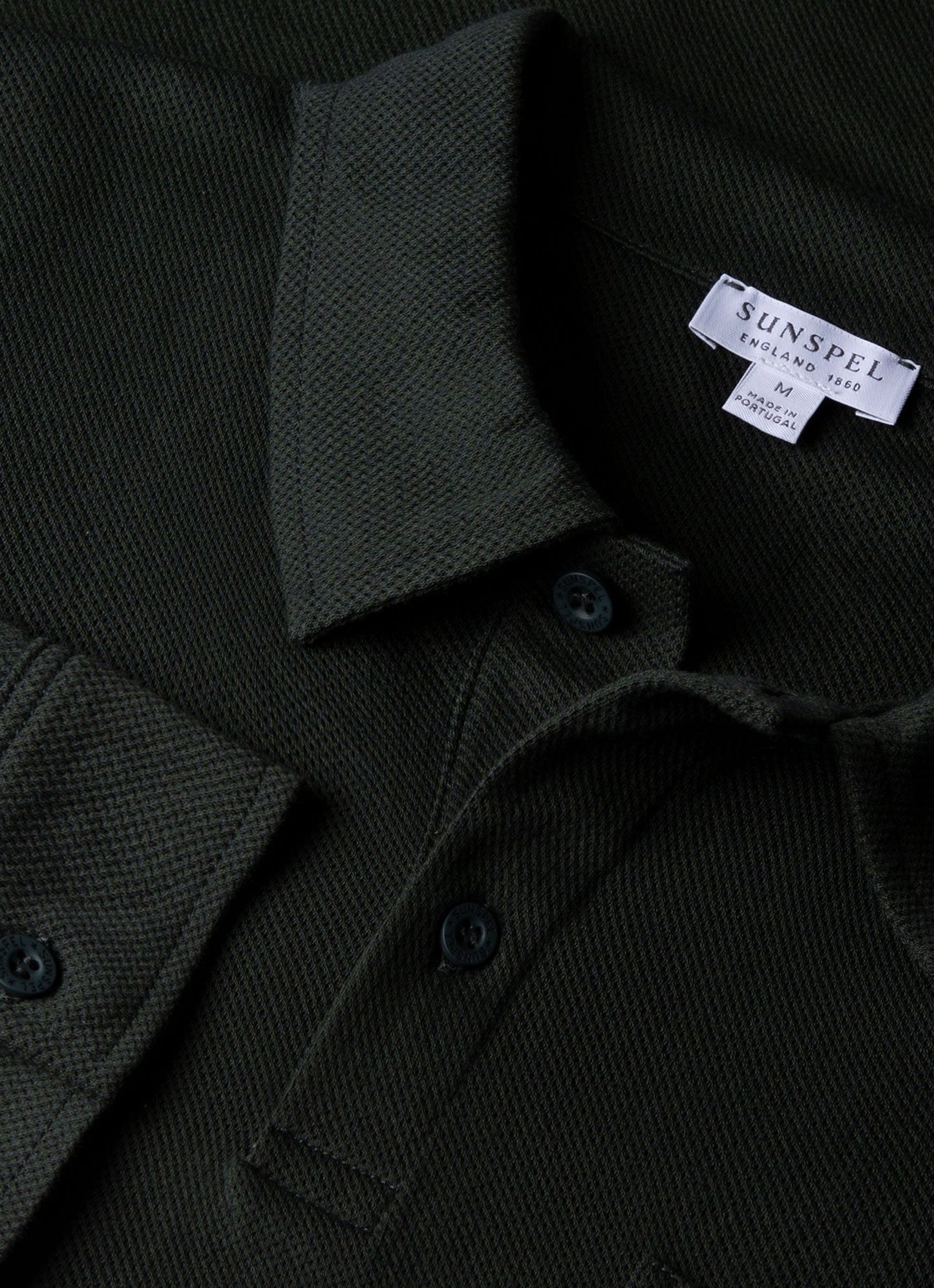 Mens Long Sleeve Riviera Polo Shirt In Holly Green Mpol1031 Gnhx