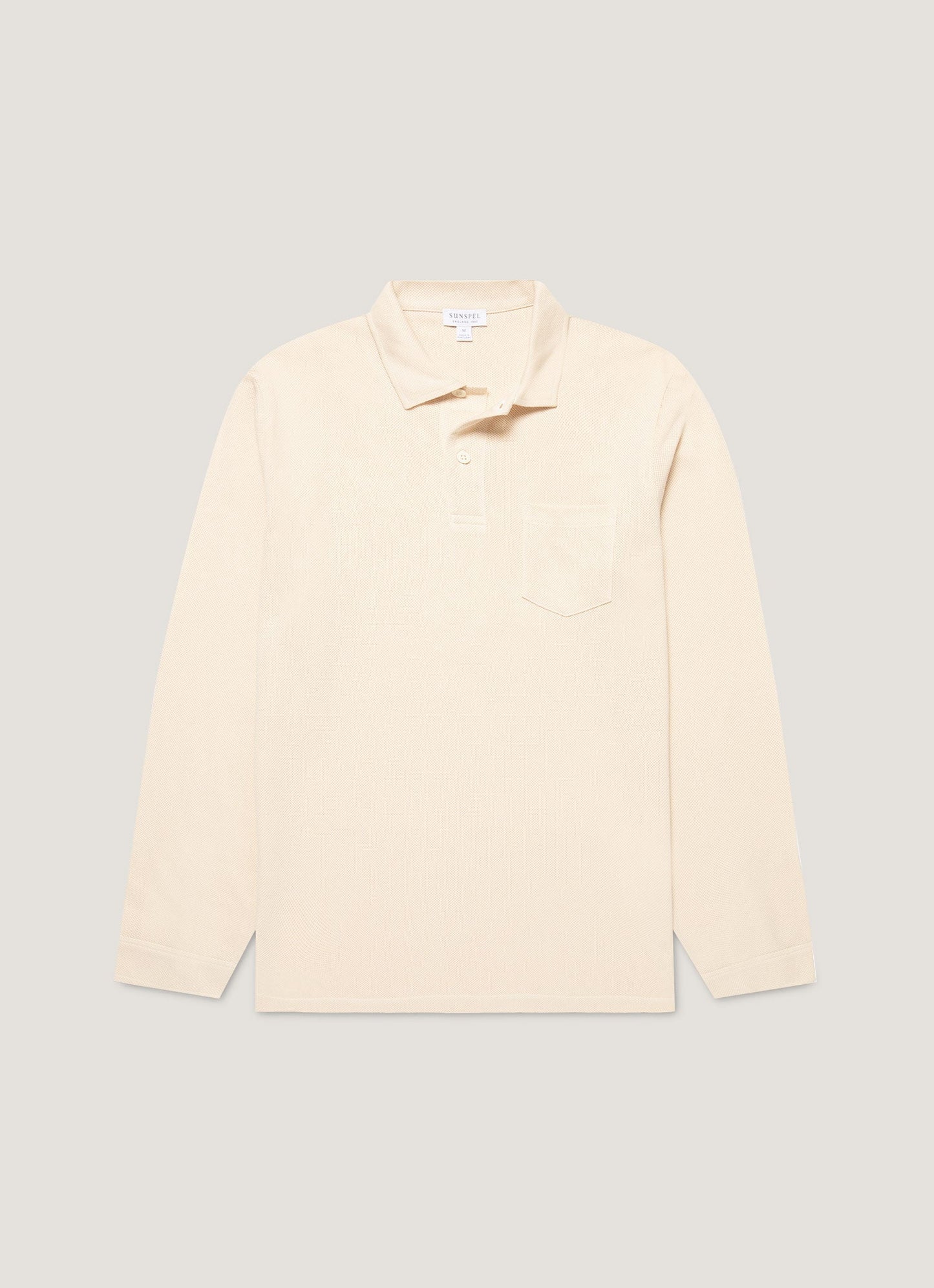 Mens Long Sleeve Riviera Polo Shirt In Undyed Mpol1031 Nuab