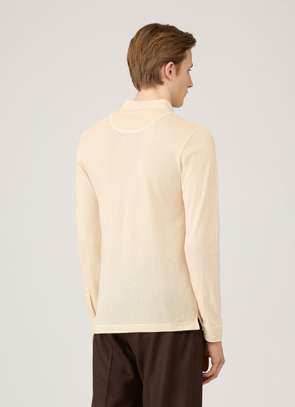 Mens Long Sleeve Riviera Polo Shirt In Undyed Mpol1031 Nuab