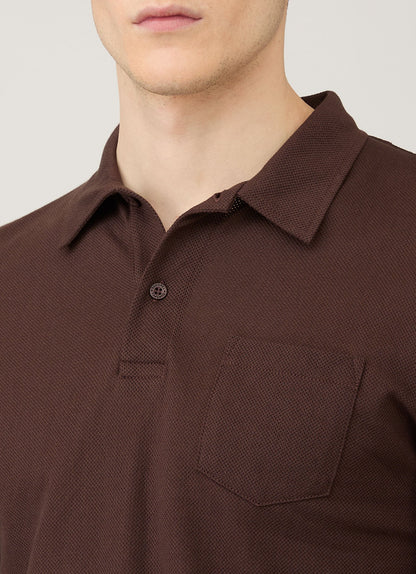 Mens Long Sleeve Riviera Polo Shirt In Bakelite Mpol1031 Rdel