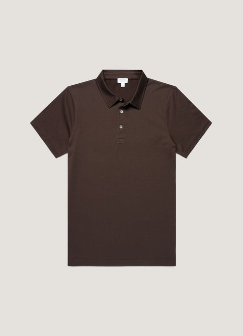 Mens Classic Jersey Polo Shirt In Dark Chocolate Mpol1052 Brgs