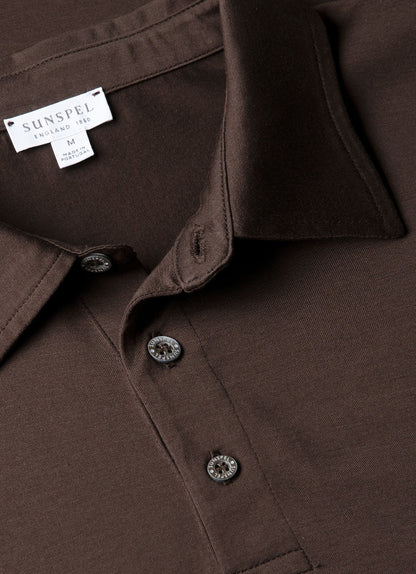 Mens Classic Jersey Polo Shirt In Dark Chocolate Mpol1052 Brgs