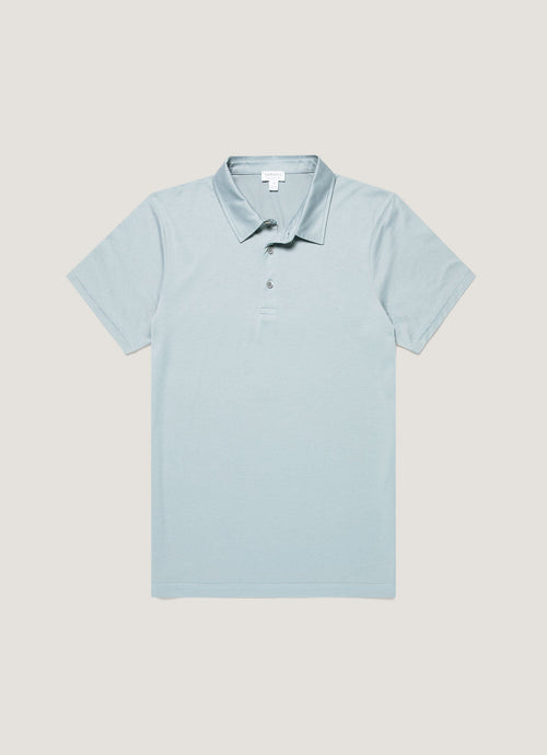 Mens Classic Jersey Polo Shirt In Stone Blue Mpol1052 Buwt